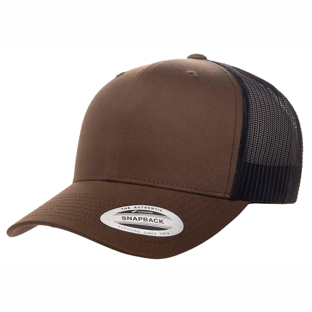 House of Uniforms The Flexfit YP Classic Retro Wade Trucker Cap Flexfit Brown/Black