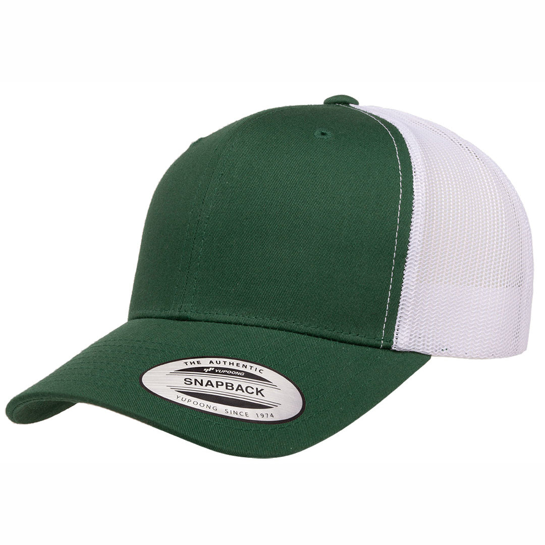 House of Uniforms The Flexfit YP Classic Retro Wade Trucker Cap Flexfit Green/White