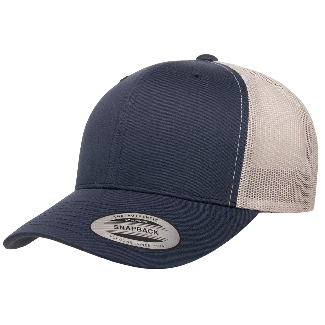 House of Uniforms The Flexfit YP Classic Retro Wade Trucker Cap Flexfit Navy/Silver