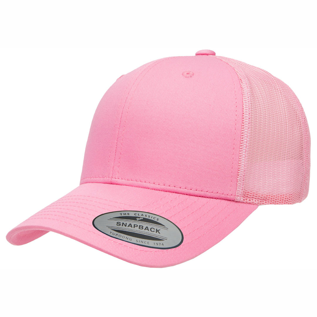 House of Uniforms The Flexfit YP Classic Retro Wade Trucker Cap Flexfit Pink