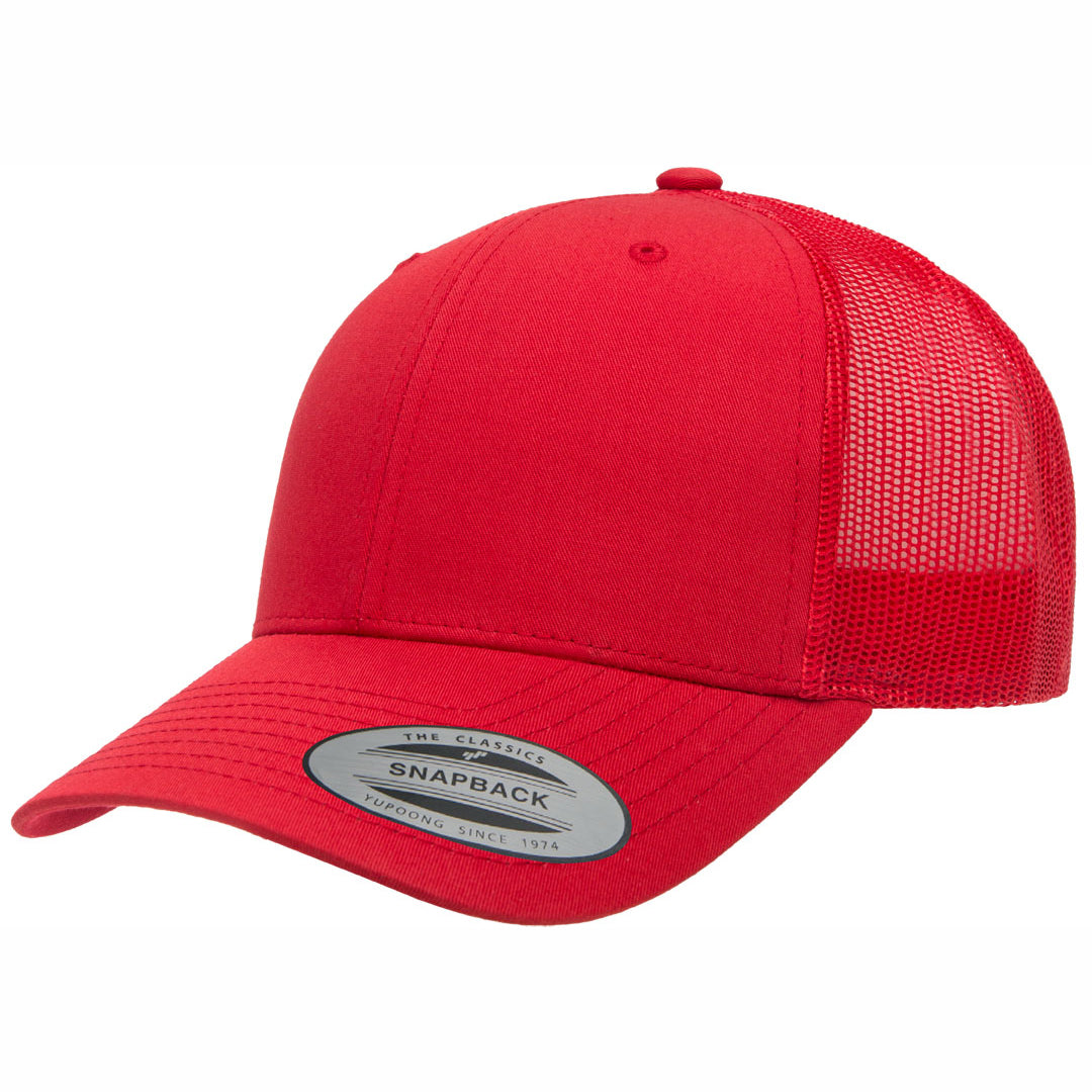 House of Uniforms The Flexfit YP Classic Retro Wade Trucker Cap Flexfit Red