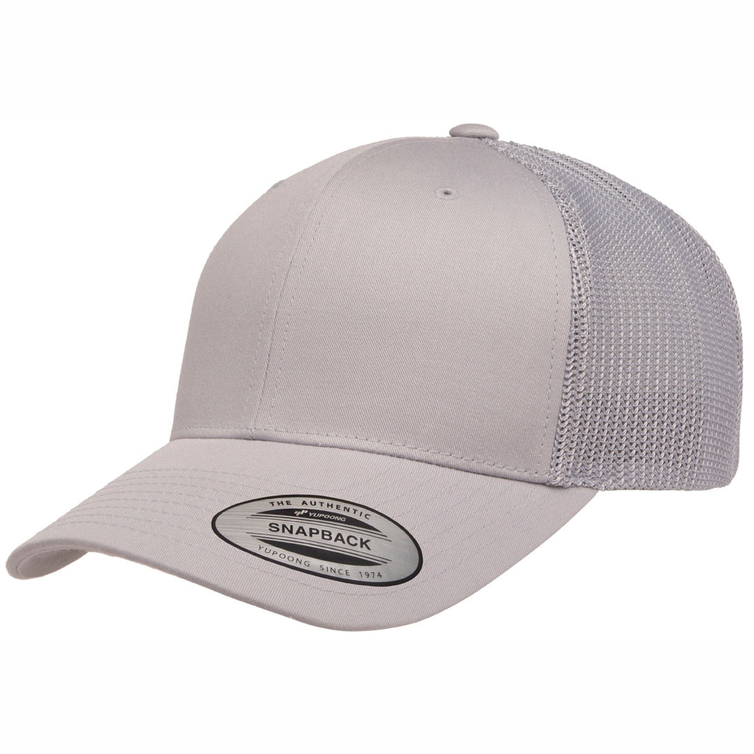 House of Uniforms The Flexfit YP Classic Retro Wade Trucker Cap Flexfit Silver