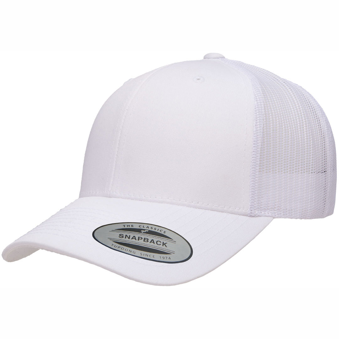 House of Uniforms The Flexfit YP Classic Retro Wade Trucker Cap Flexfit White