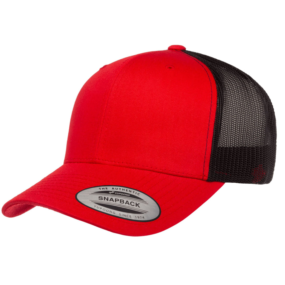 House of Uniforms The Flexfit YP Classic Retro Wade Trucker Cap Flexfit Red/Black