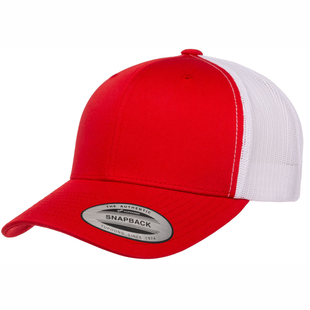 House of Uniforms The Flexfit YP Classic Retro Wade Trucker Cap Flexfit Red/White