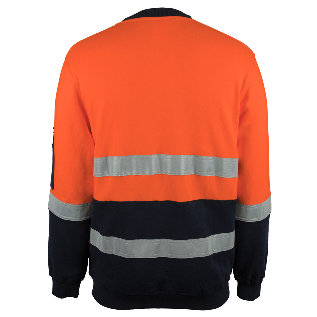 House of Uniforms The Hi Vis D/N Cotton Crew Neck Jumper | Adults Jbs Wear