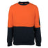 House of Uniforms The Hi Vis Crew Neck Cotton Jumper | Adults Jbs Wear Orange/Navy