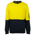 House of Uniforms The Hi Vis Crew Neck Cotton Jumper | Adults Jbs Wear Yellow/Navy