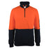 House of Uniforms The Hi Vis Cotton Zip Neck Fleece Jumper | Adults Jbs Wear Orange/Navy