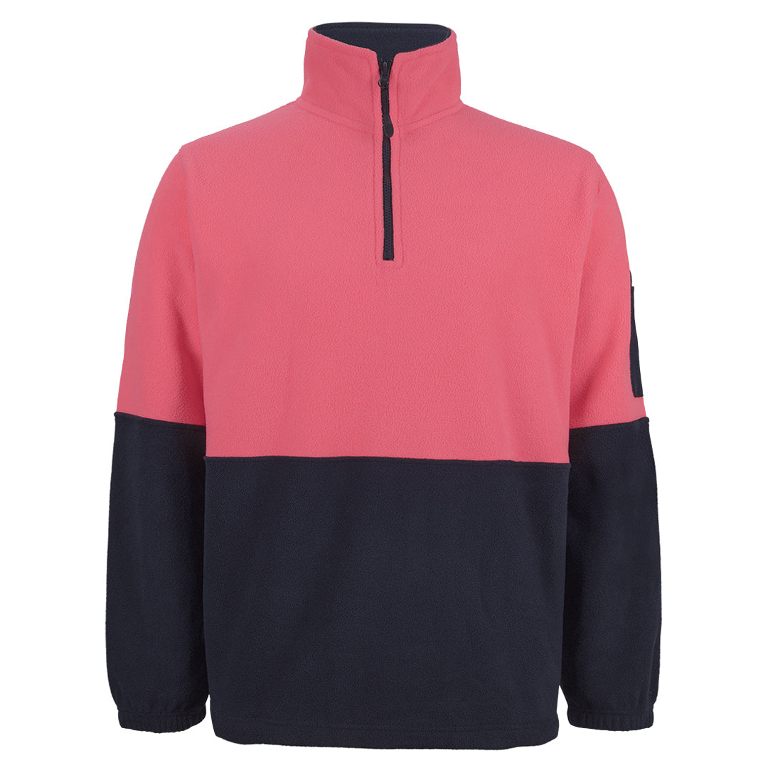 House of Uniforms The Classic Hi Vis Polar Fleece Jumper | Adults Jbs Wear Pink/Navy