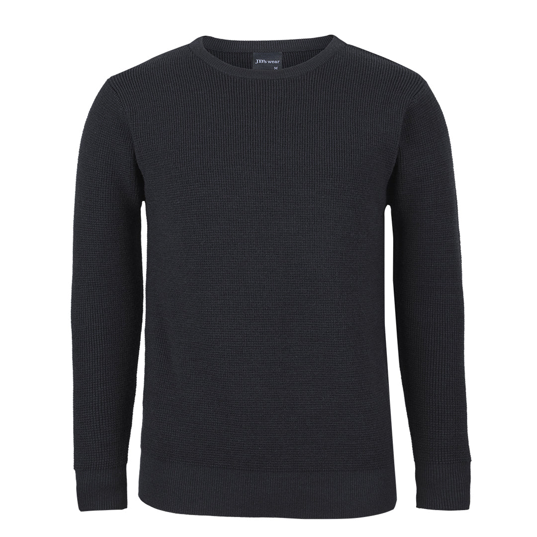 House of Uniforms The Chunky Crew Neck Jumper | Adults Jbs Wear Black