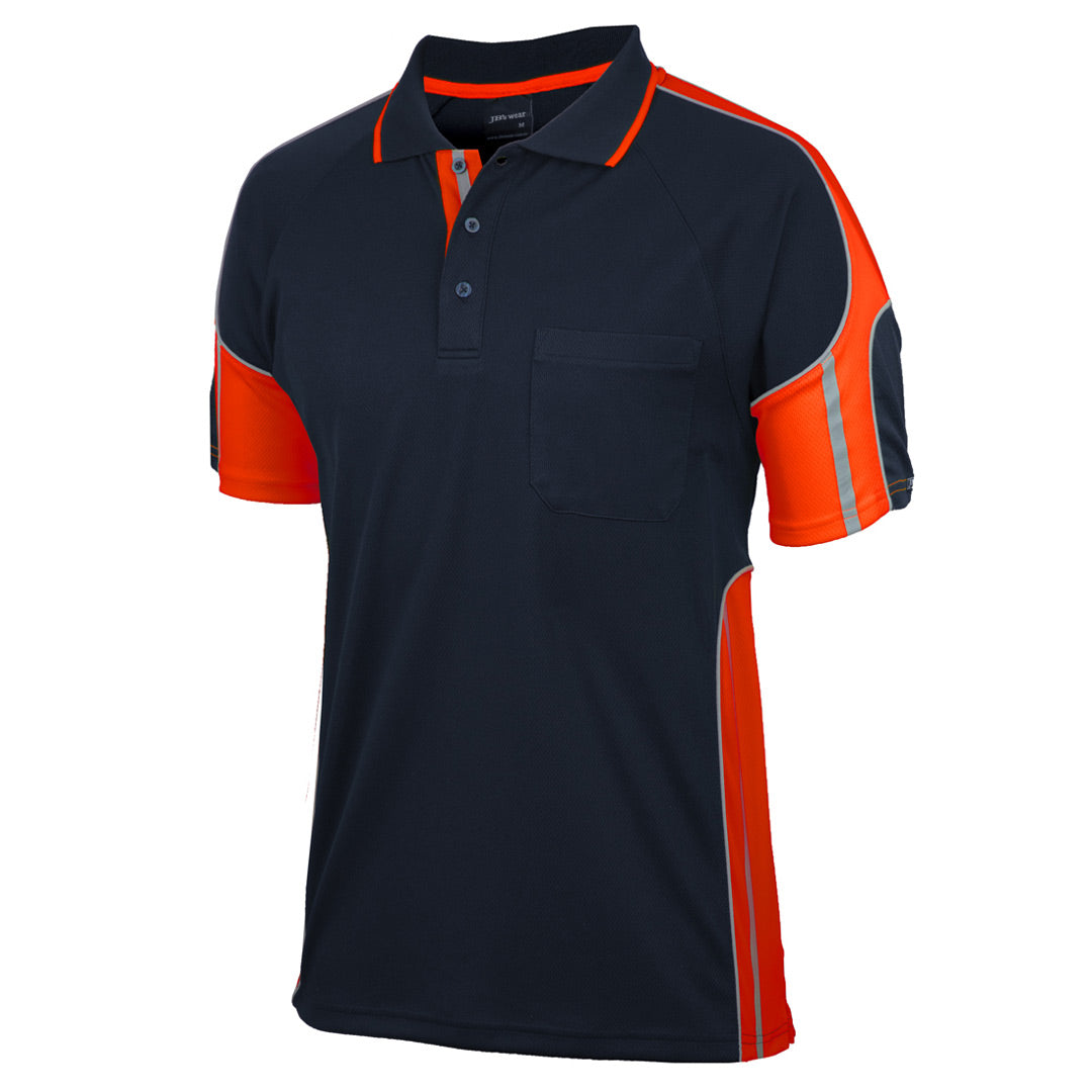 House of Uniforms The Street Panel Polo | Adults | Short Sleeve Jbs Wear Navy/Orange