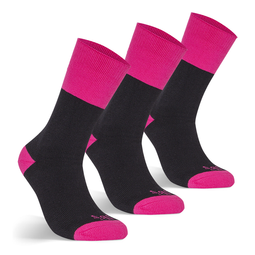 House of Uniforms The Ladies Work Sock | 3 Pack Jbs Wear Black/Pink