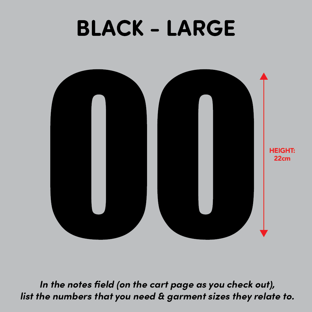 House of Uniforms Sports Numbers House of Uniforms Black
