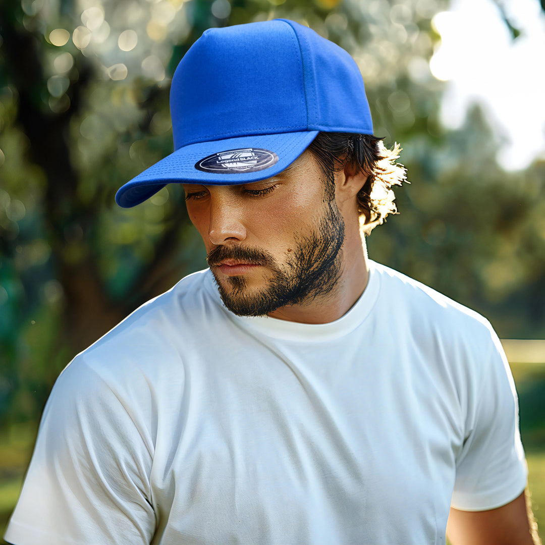 House of Uniforms The A Frame 5 Panel Cap Legend Black