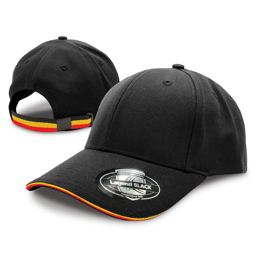House of Uniforms The San Marino Cap Legend Black Black/Gold