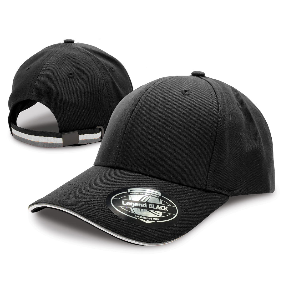 House of Uniforms The San Marino Cap Legend Black Black/Grey