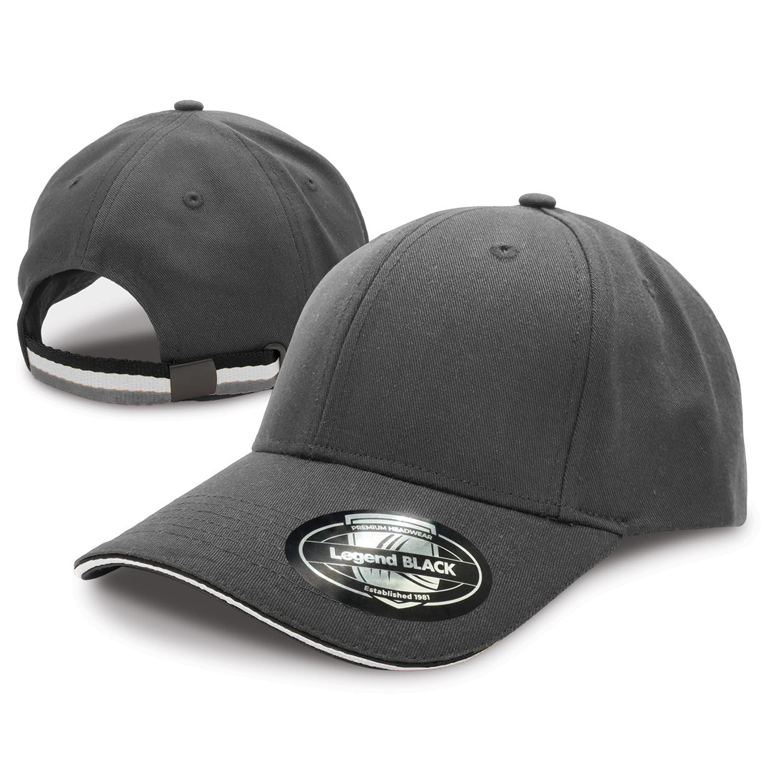 House of Uniforms The San Marino Cap Legend Black Charcoal/Black