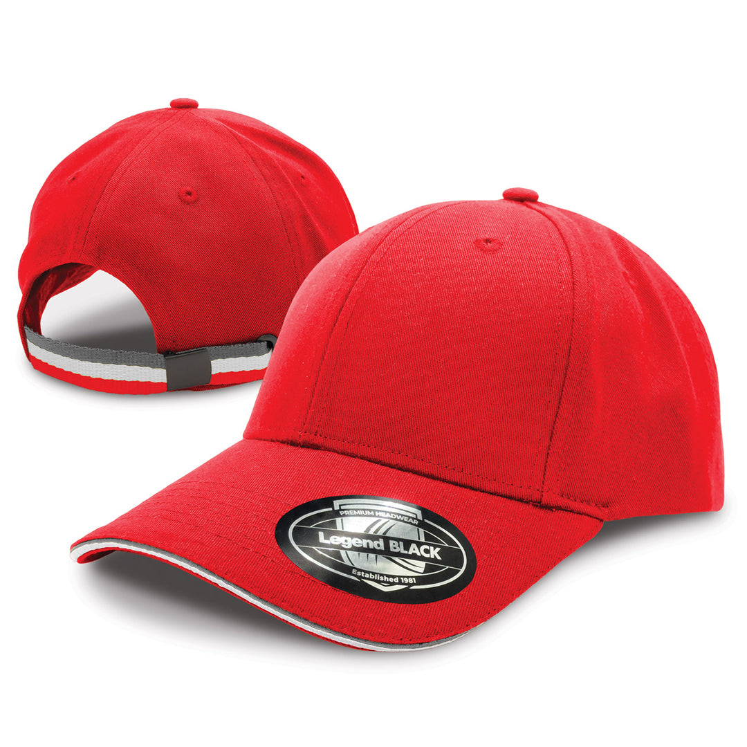 House of Uniforms The San Marino Cap Legend Black Red/Grey