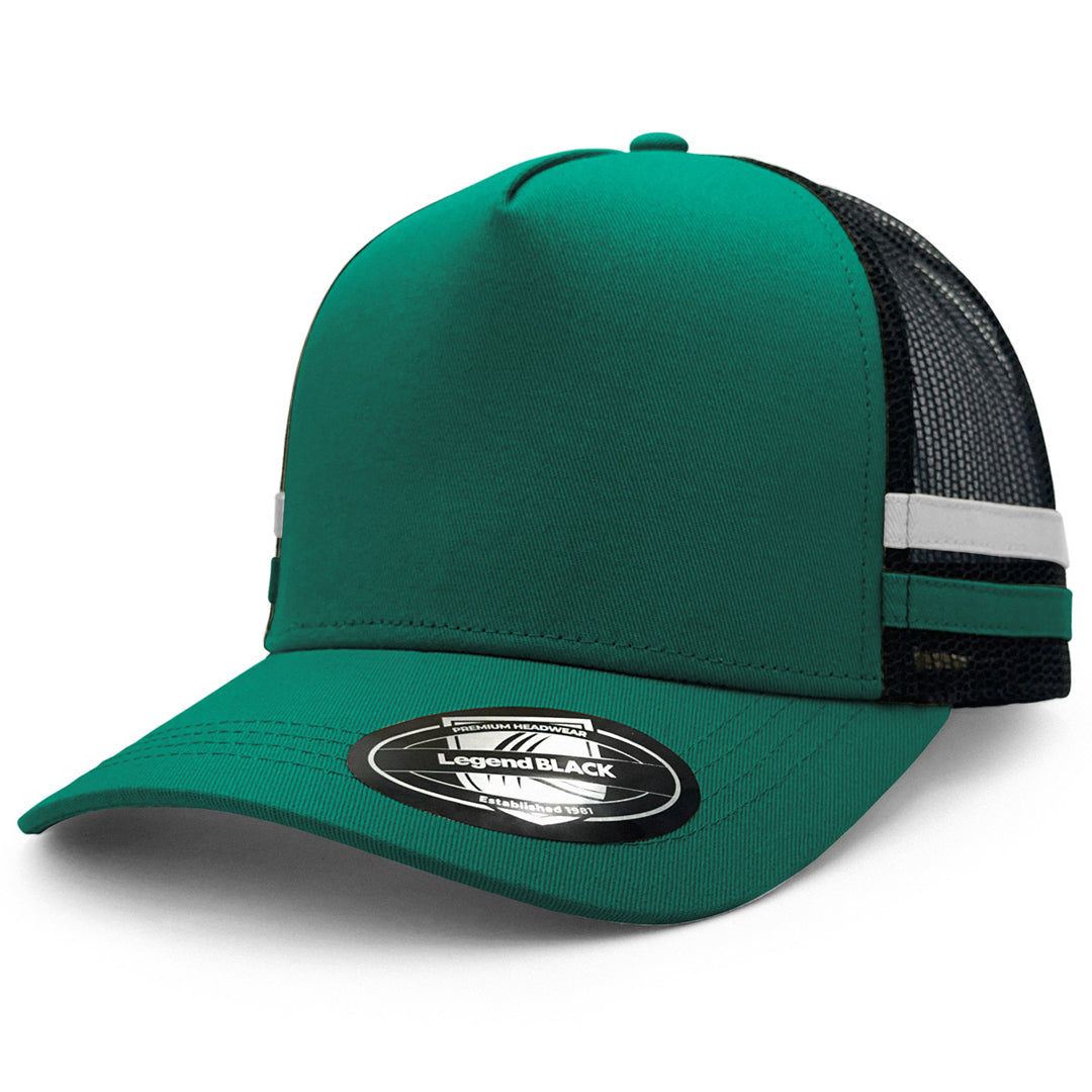 House of Uniforms The Striped Trucker Cap Legend Black Bottle/Black/White