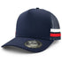 House of Uniforms The Striped Trucker Cap Legend Black Navy/Navy/White