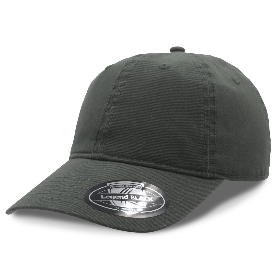 House of Uniforms The Nomad Dad Cap | 6 Panel Legend Black Charcoal