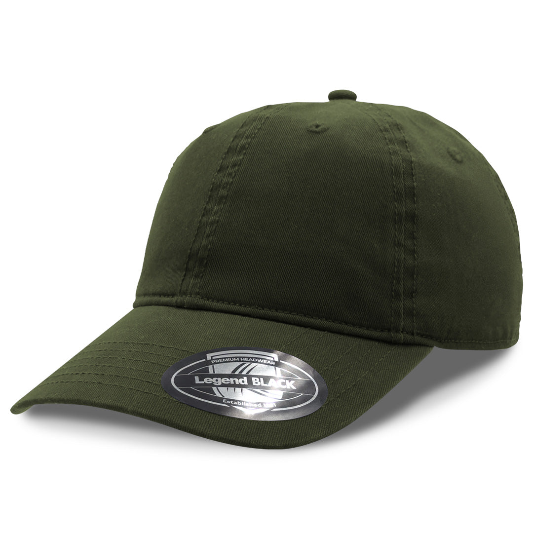 House of Uniforms The Nomad Dad Cap | 6 Panel Legend Black Hunter Green