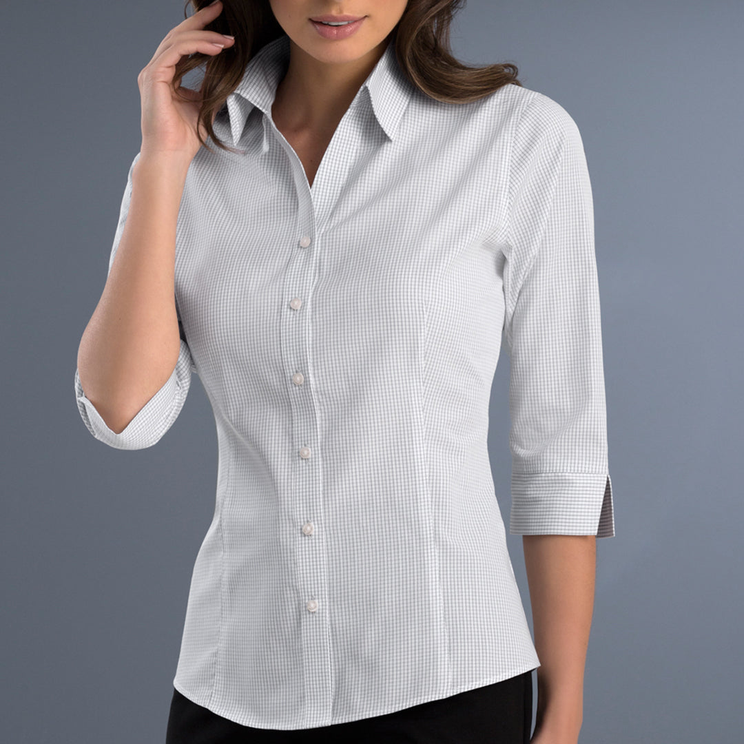 House of Uniforms The Moscow Shirt | Ladies | Slim Fit | Short and 3/4 Sleeve John Kevin Grey