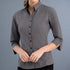 House of Uniforms The Lakewood Shirt | Ladies | Slim Fit | 3/4 Sleeve John Kevin Charcoal