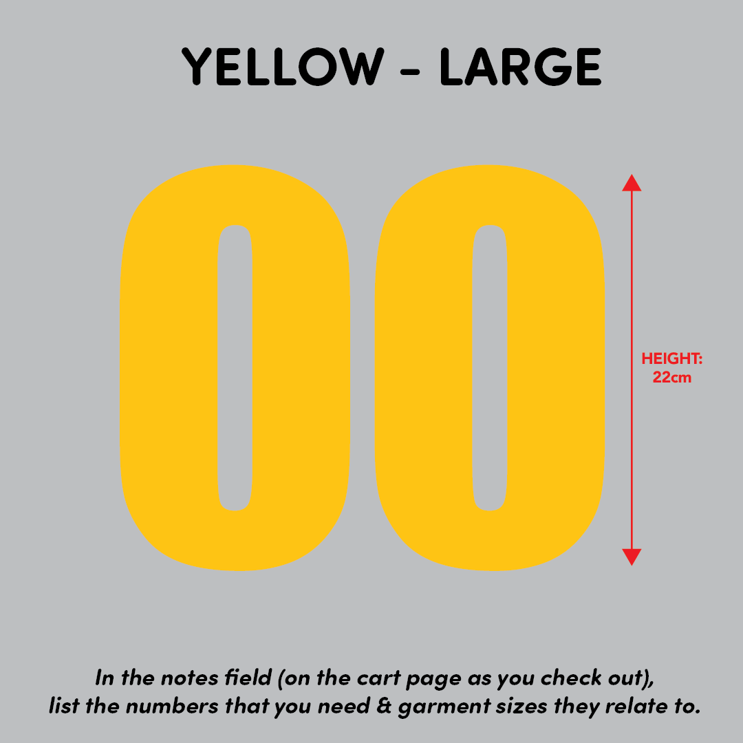 House of Uniforms Sports Numbers House of Uniforms Yellow