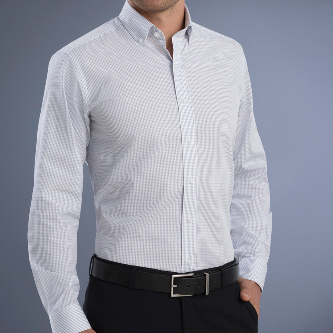 House of Uniforms The Moscow Shirt | Mens | Slim Fit | Long Sleeve John Kevin Grey
