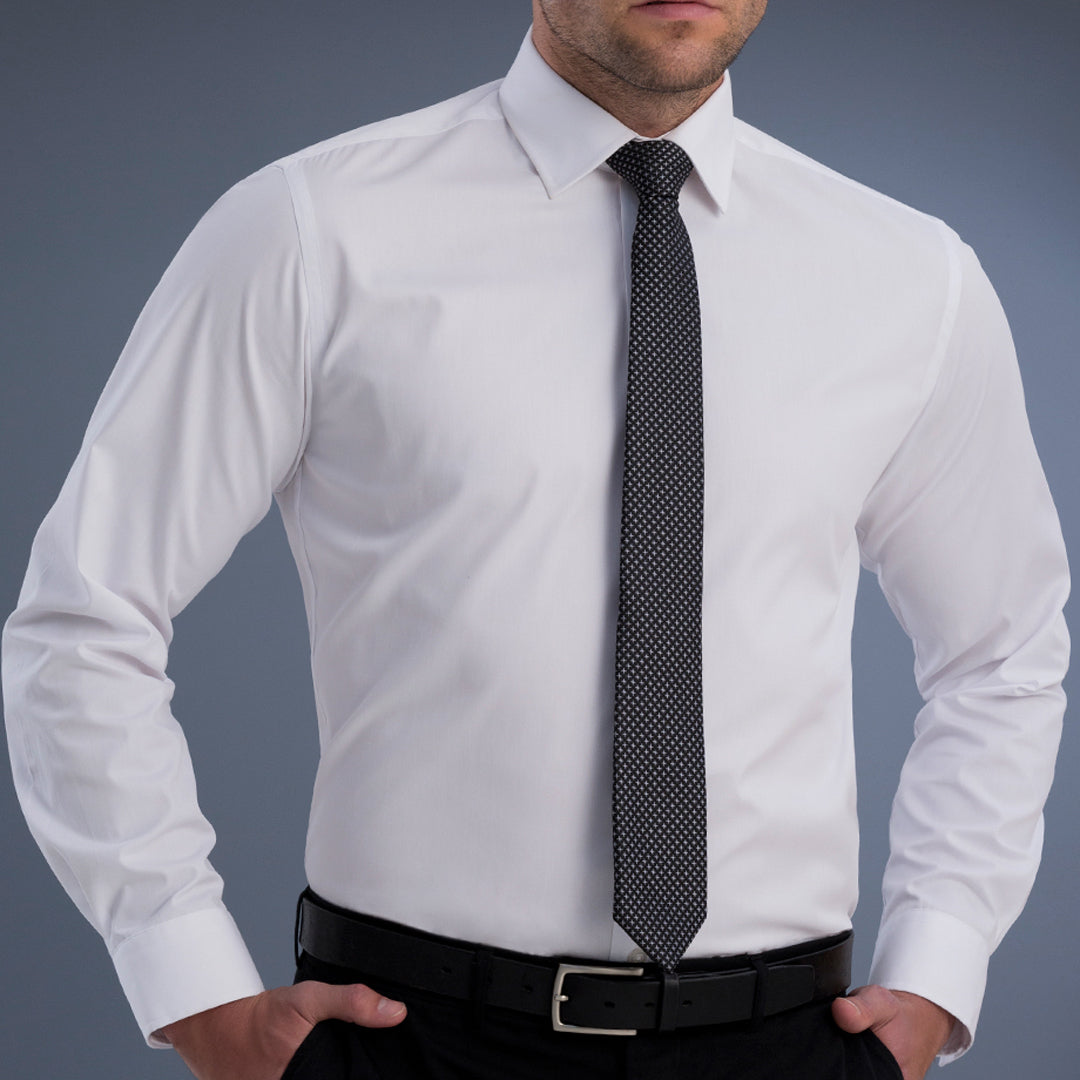 House of Uniforms The Dublin Shirt | Mens | Slim Fit | Long Sleeve John Kevin White