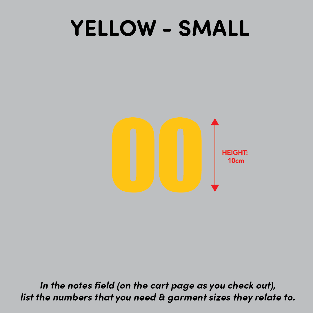 House of Uniforms Sports Numbers House of Uniforms Yellow