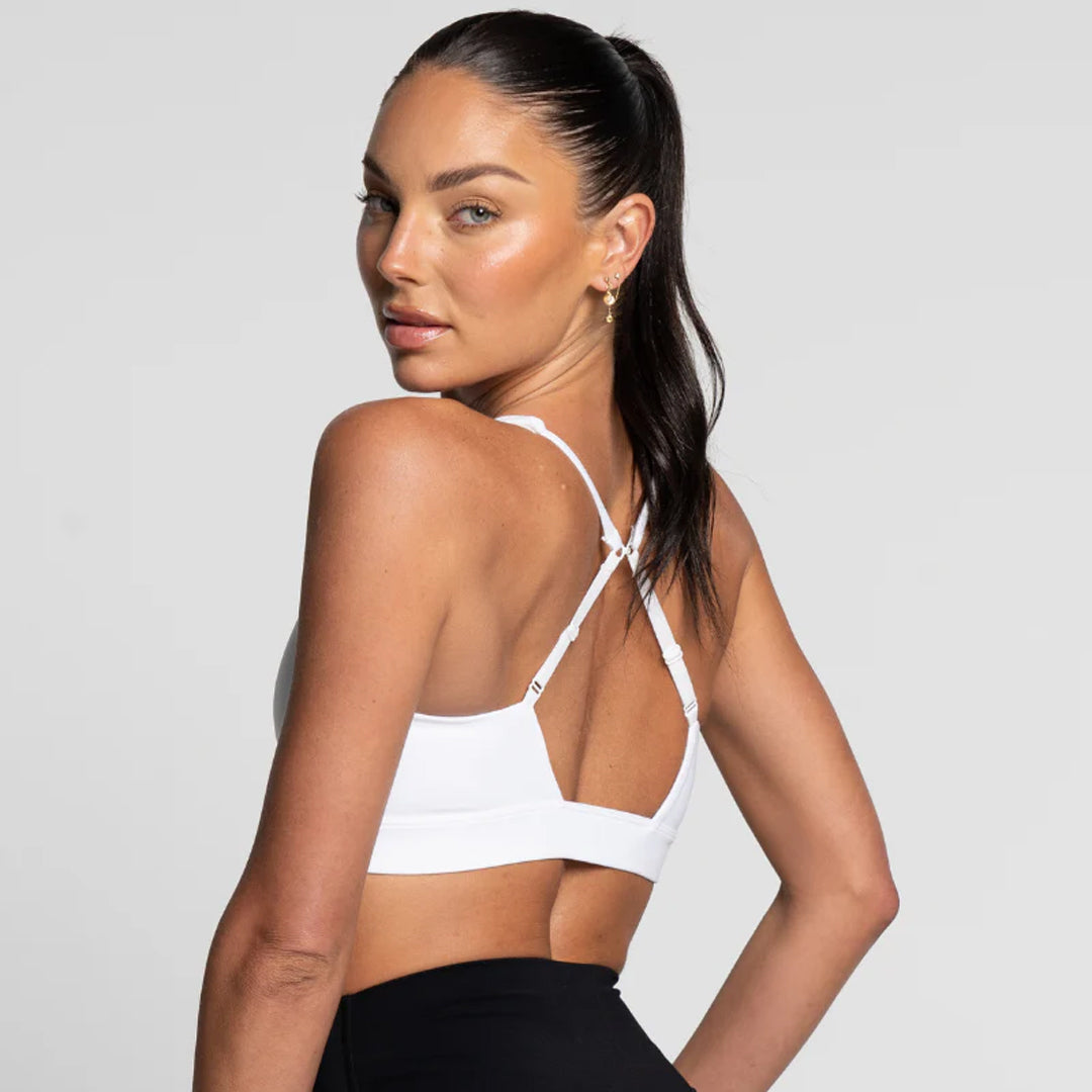 House of Uniforms The Tara Cross Back Crop Top | Ladies Active Basics