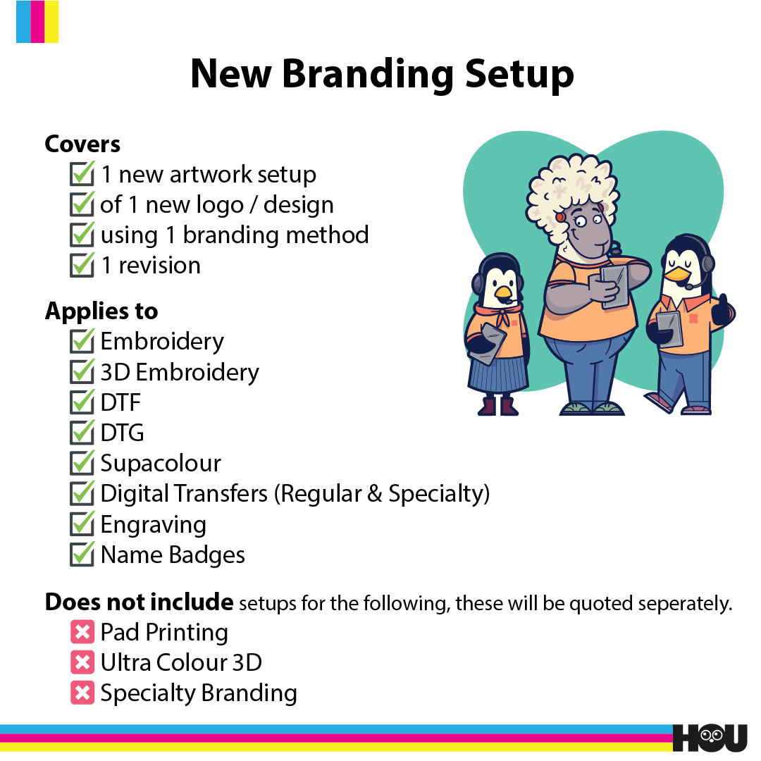 House of Uniforms Branding Setup Fees House of Uniforms 1 New Single Branding Setup