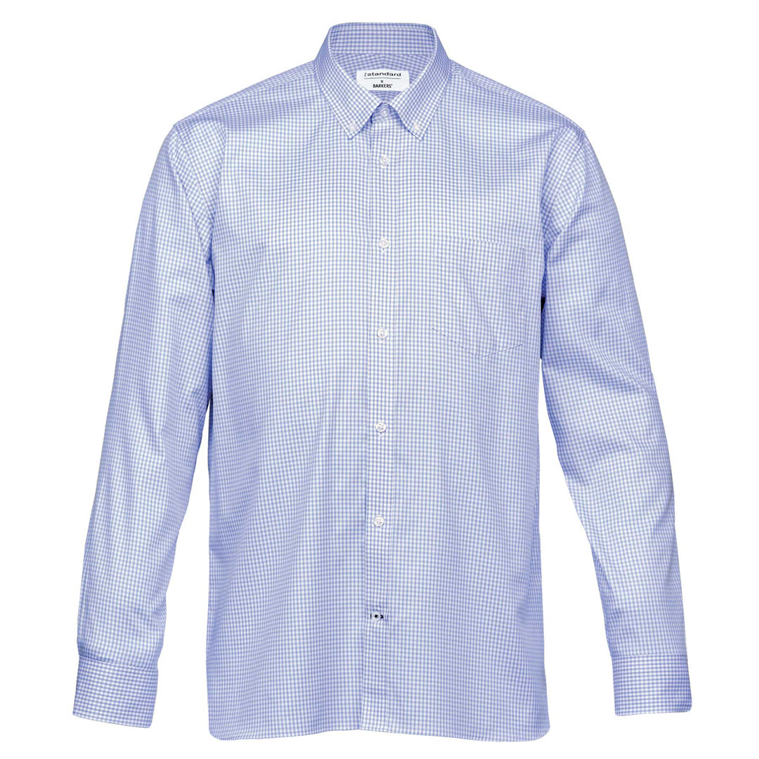 House of Uniforms The Hudson Check Shirt | Mens Barkers Sky Blue