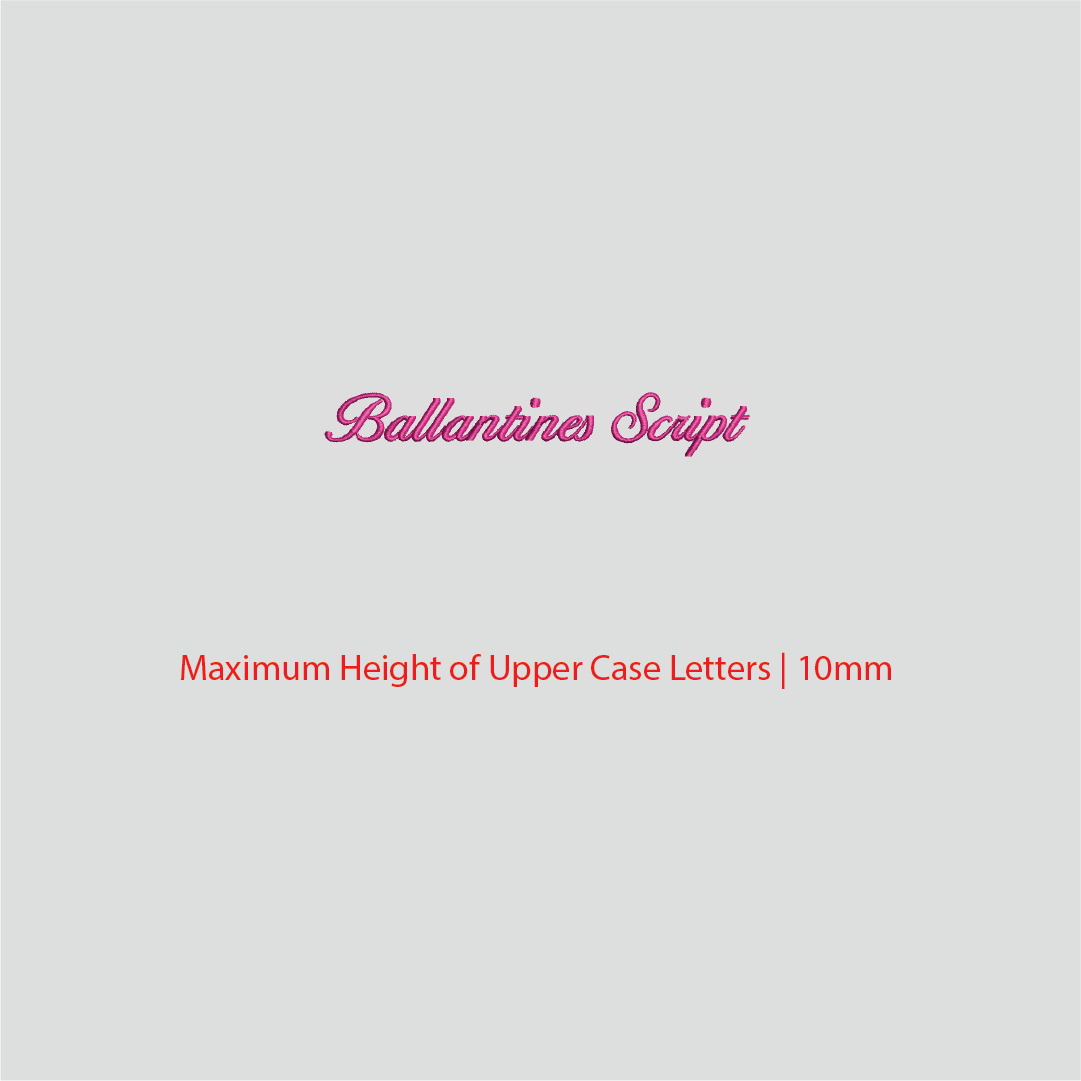 House of Uniforms Embroidery | Personal Names | Small House of Uniforms Ballentine Script