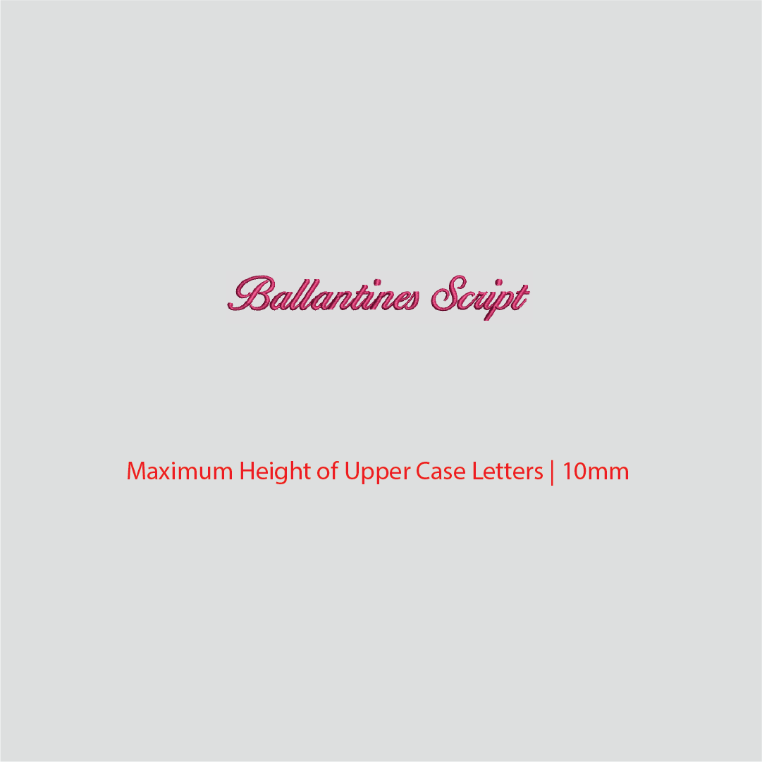 House of Uniforms Embroidery | Personal Names | Small House of Uniforms Ballentine Script