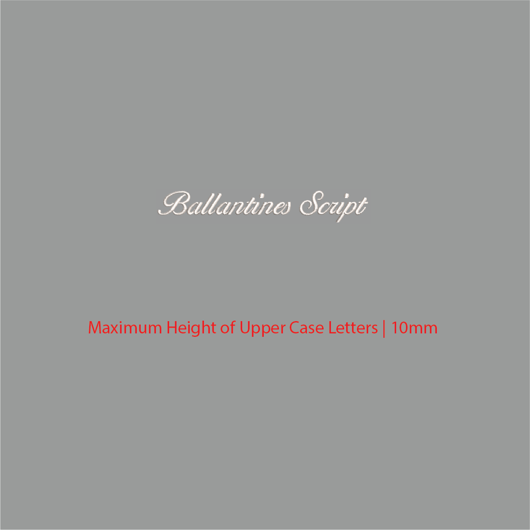 House of Uniforms Embroidery | Personal Names | Small House of Uniforms Ballentine Script