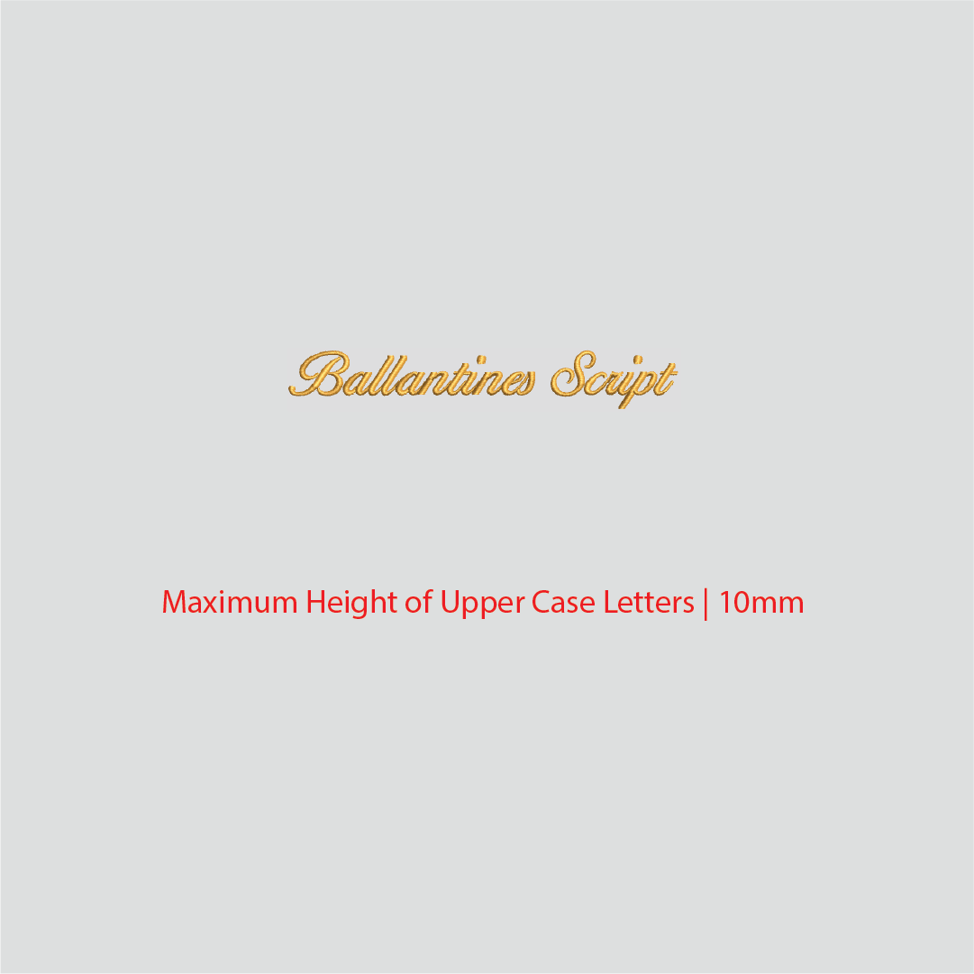 House of Uniforms Embroidery | Personal Names | Small House of Uniforms Ballentine Script