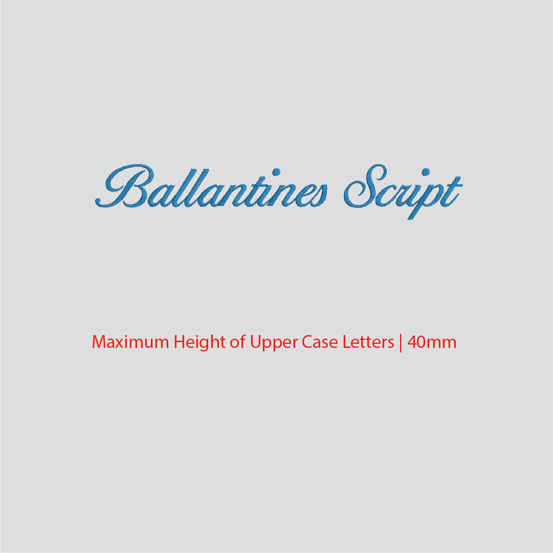 House of Uniforms Embroidery | Personal Names | Medium House of Uniforms Ballentine Script