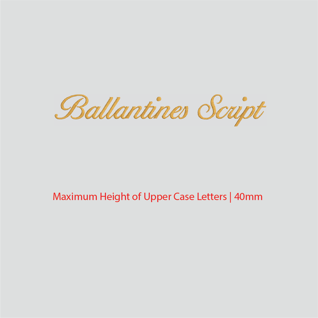 House of Uniforms Embroidery | Personal Names | Medium House of Uniforms Ballentine Script