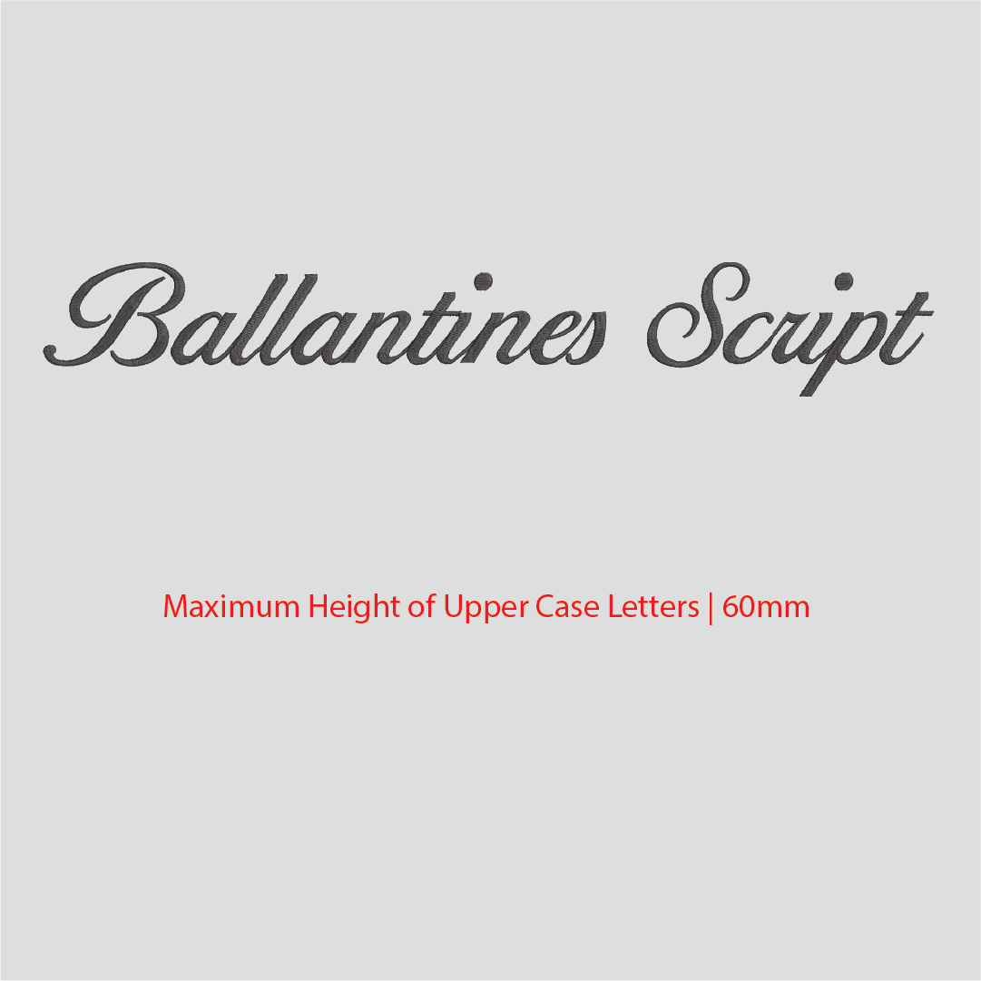 House of Uniforms Embroidery | Personal Names | Large House of Uniforms Ballantine Script