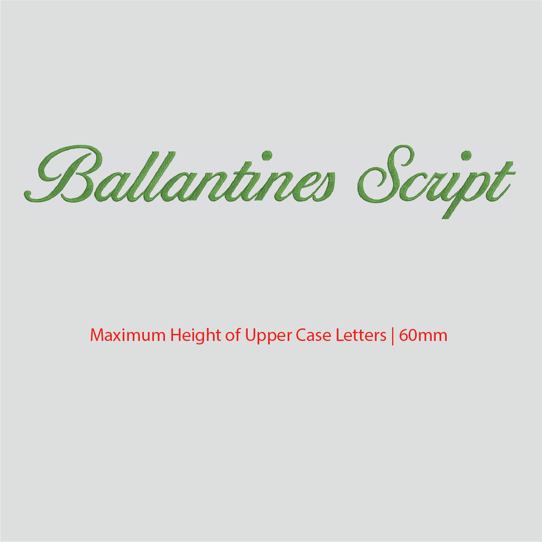 House of Uniforms Embroidery | Personal Names | Large House of Uniforms Ballantine Script