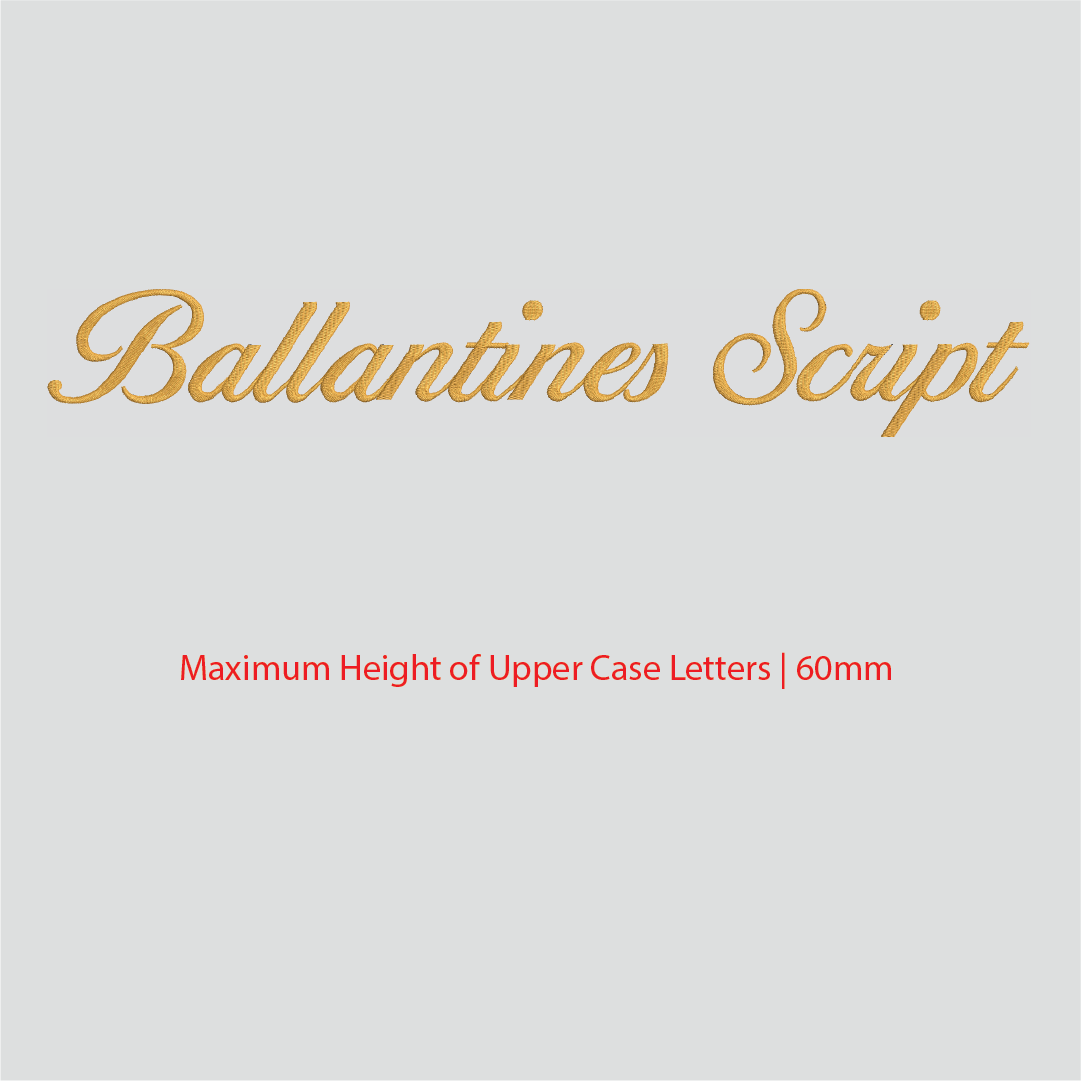 House of Uniforms Embroidery | Personal Names | Large House of Uniforms Ballantine Script