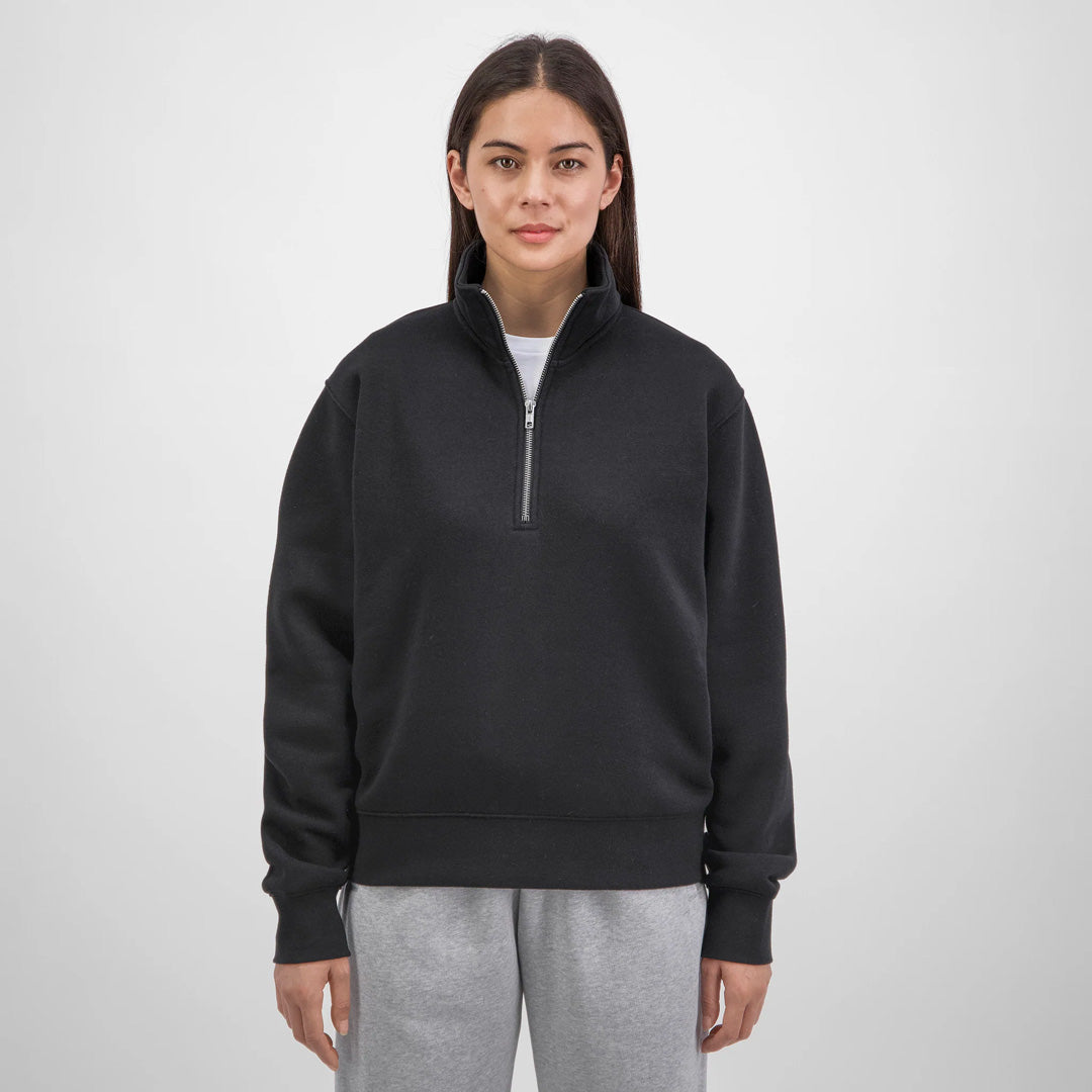 House of Uniforms The Everyday 1/4 Zip Jumper | Ladies Goodmates Black