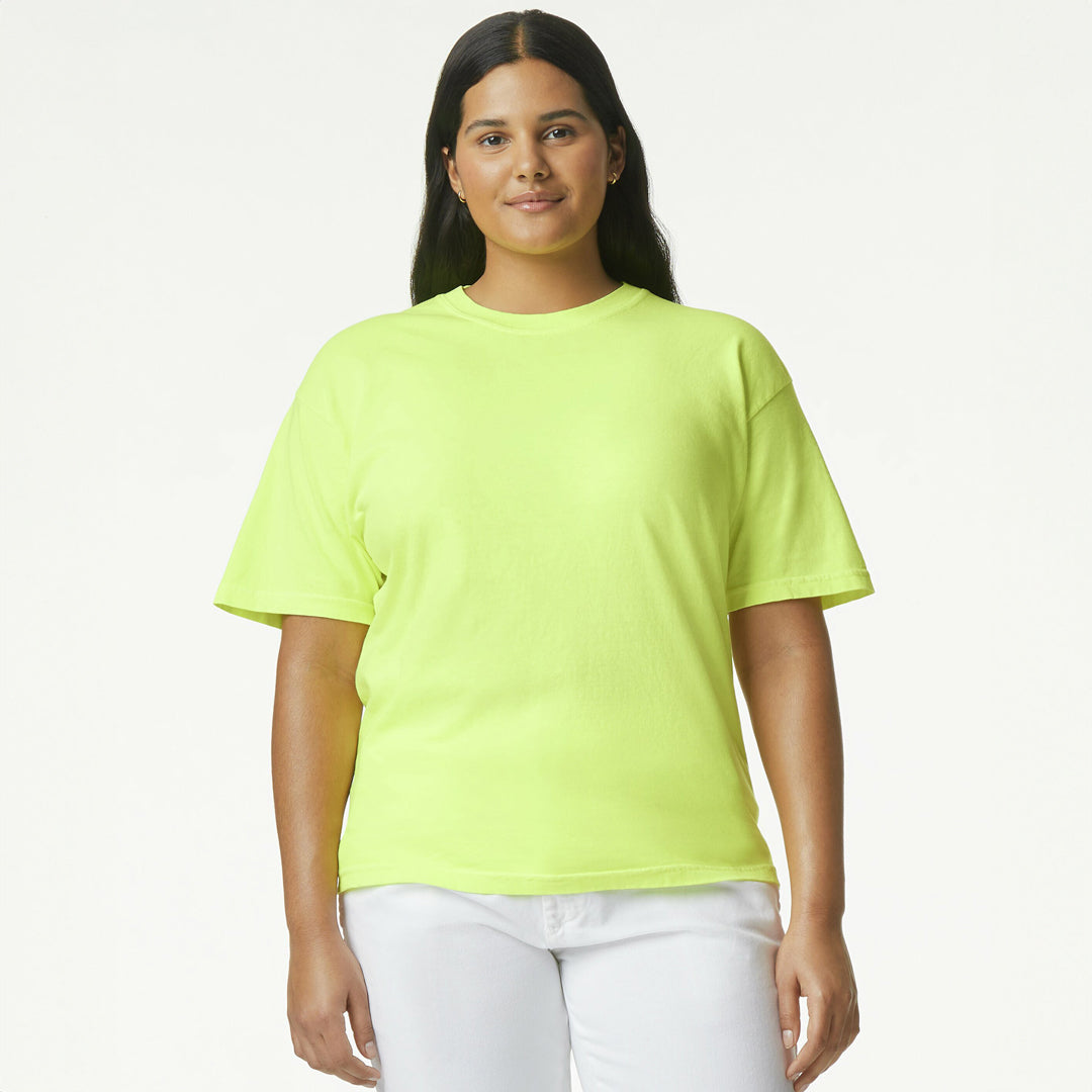 House of Uniforms The Heavyweight Tee | Short Sleeve | Adults Comfort Colors Neon Lemon
