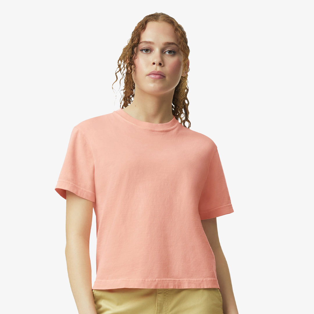 House of Uniforms The Comfort Colors Boxy Tee | Ladies Comfort Colors Peachy