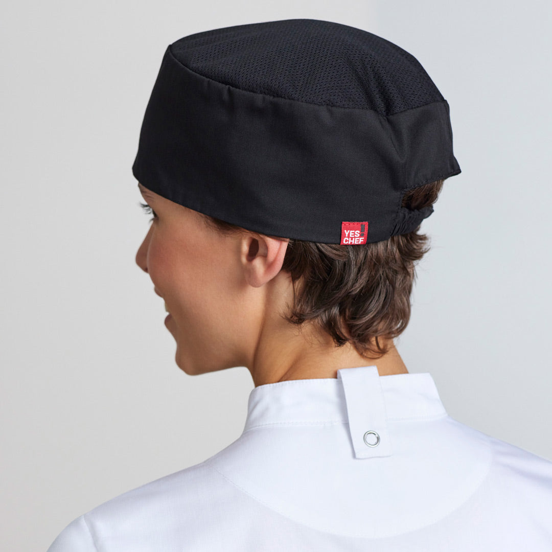House of Uniforms The Mesh Flat Top Chefs Hat | Adults Yes! Chef