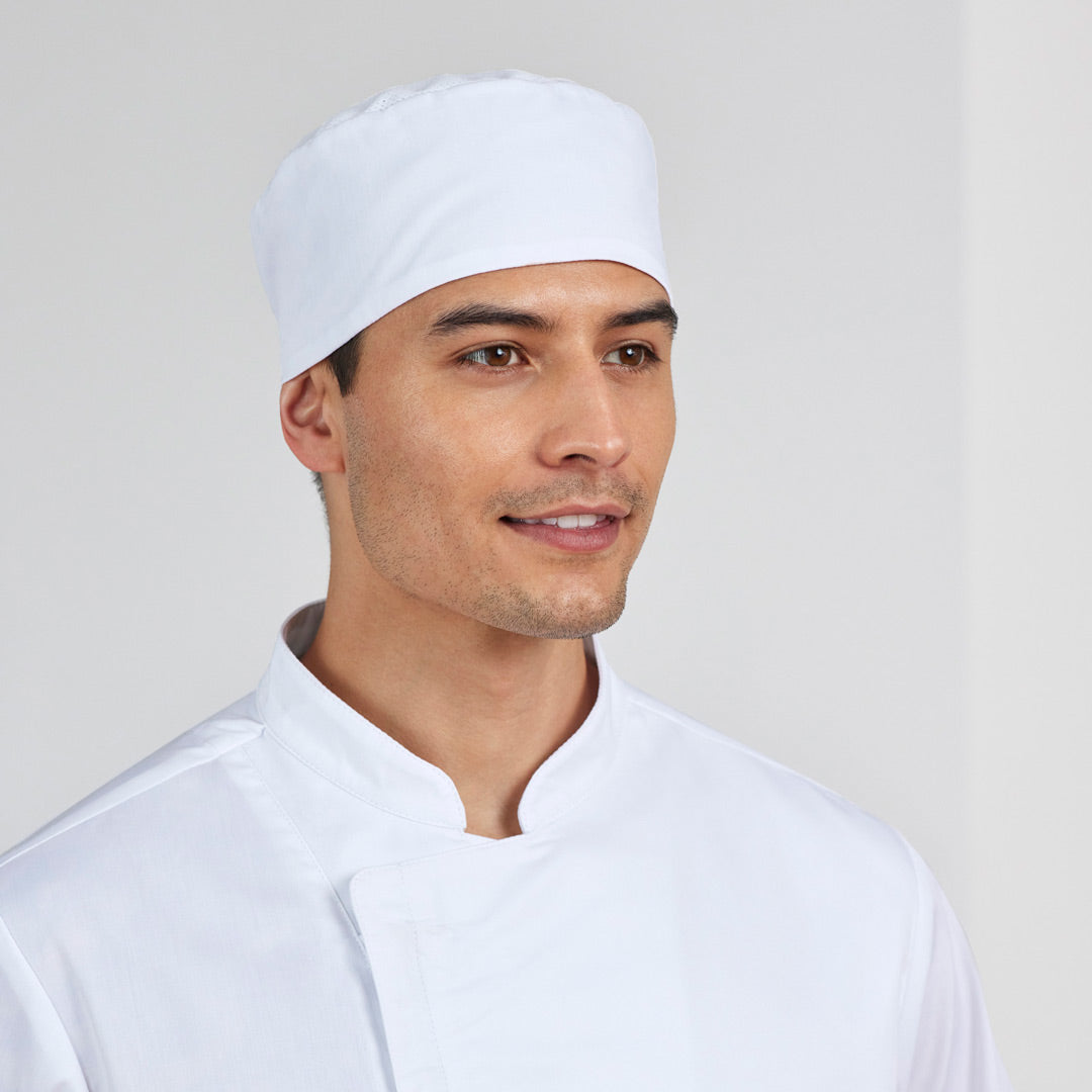 House of Uniforms The Mesh Flat Top Chefs Hat | Adults Yes! Chef